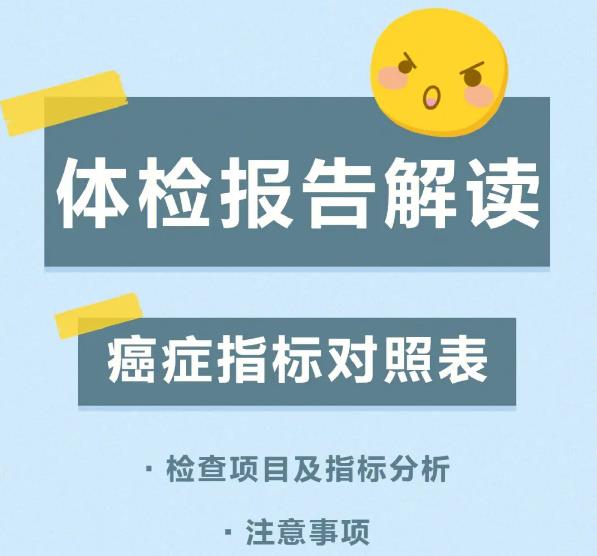 体检报告解读，癌症指标对照表?建议收藏转给朋友